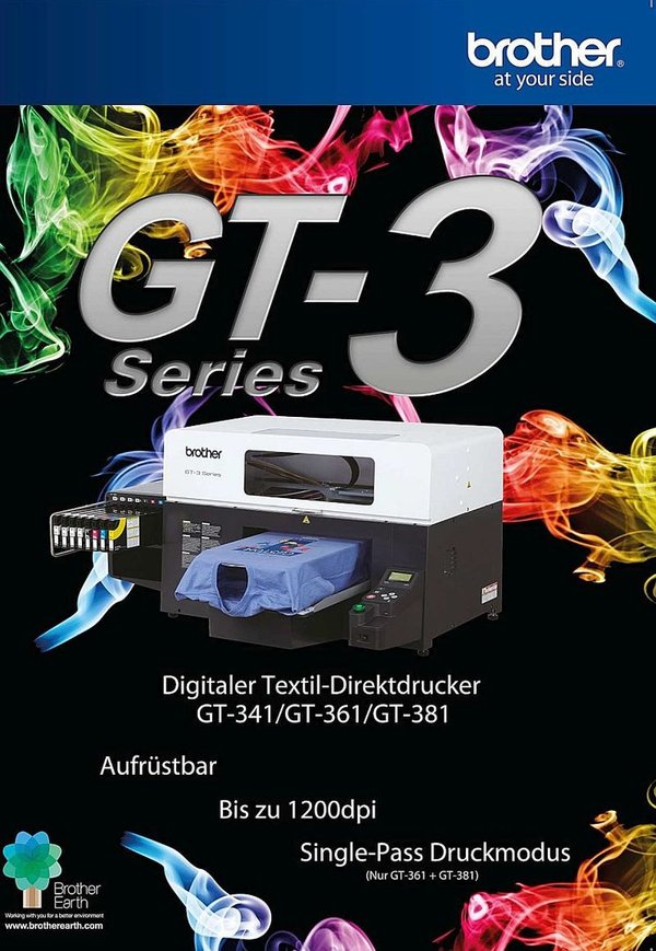 Brother GT361 Textildrucker für helle und dunkle Textilien, inkl. Starterpaket